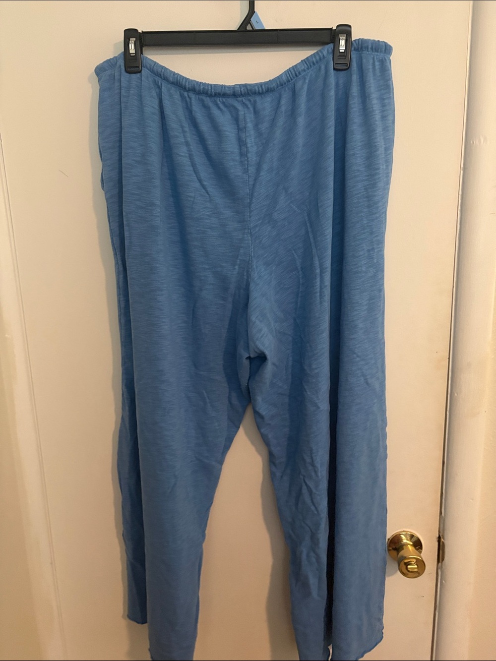 Aerie Blue Wide-Leg Lounge Pants with Drawstring - Picture 4 of 5